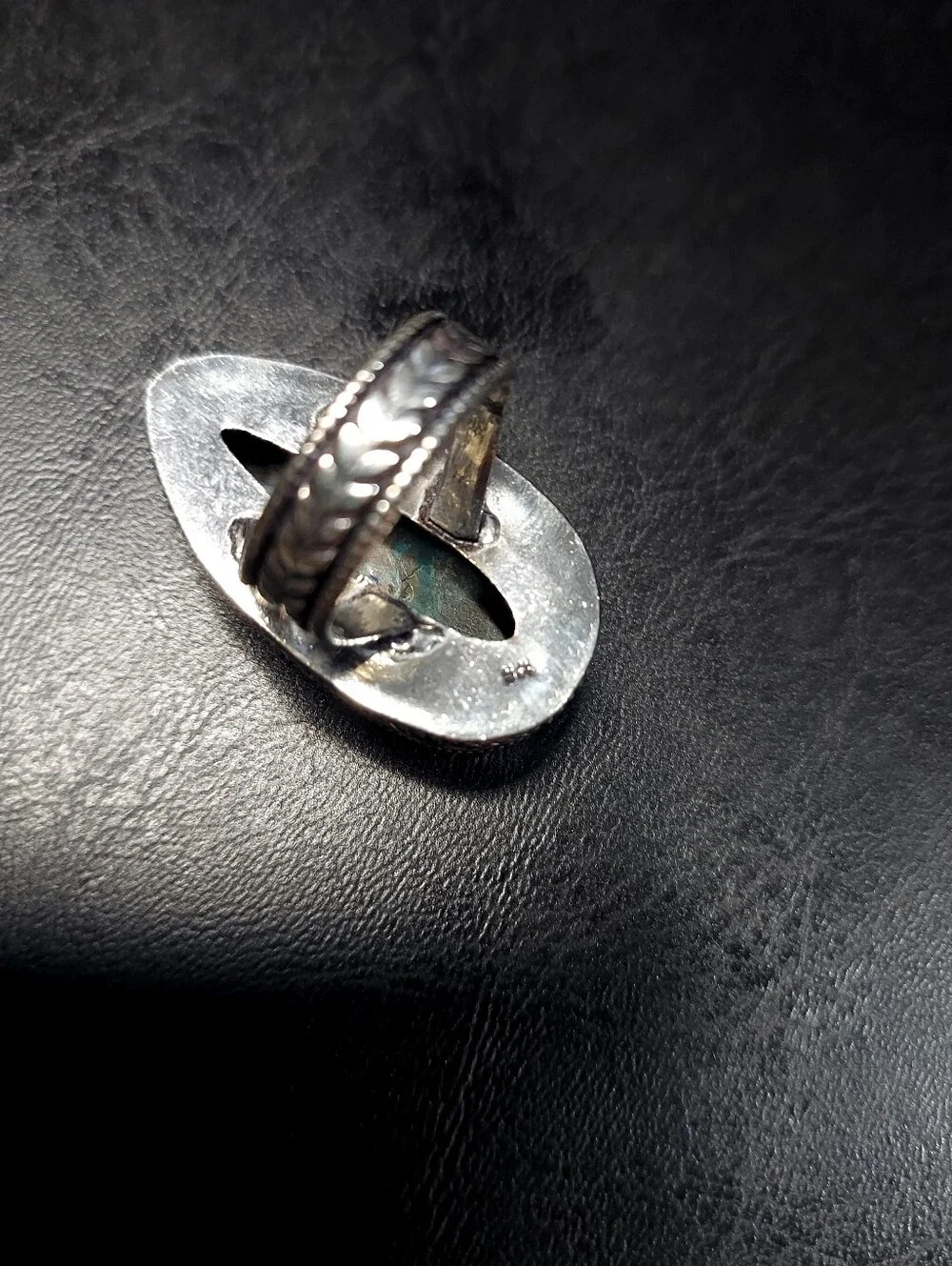 Handcrafted High-Profile Azurite Oversized Teardrop Ring (9.5)